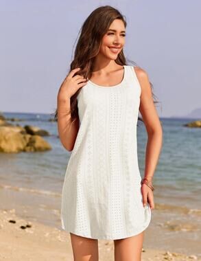#111 MSRP $40 NWT MOLERANI EYELET EMBROIDERED SWIMSUIT COVER UP DRESS ♡SIZE S♡